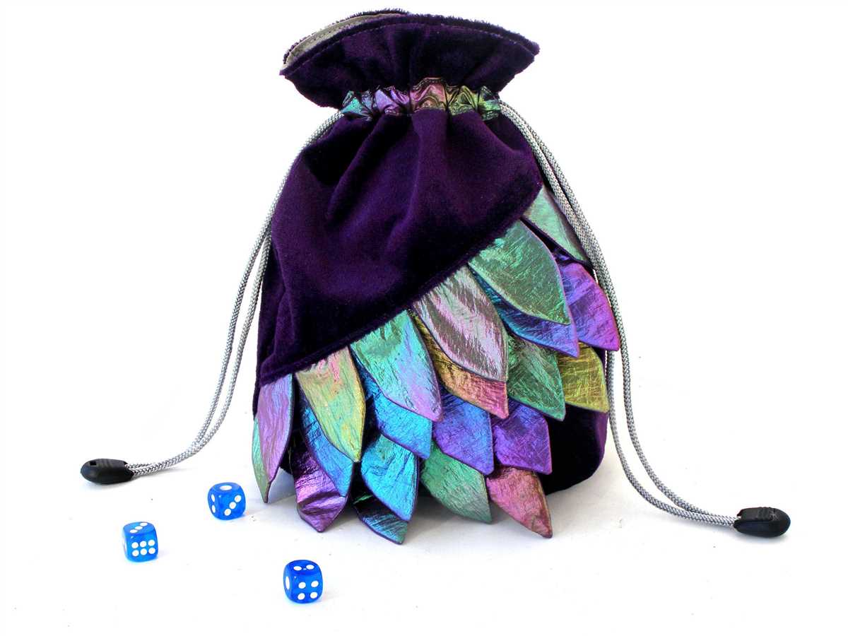 Dragon scale dice bag knitting pattern