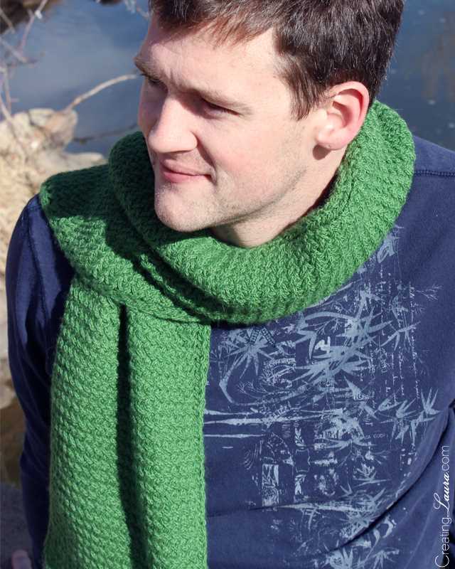 Mens herringbone scarf knitting pattern