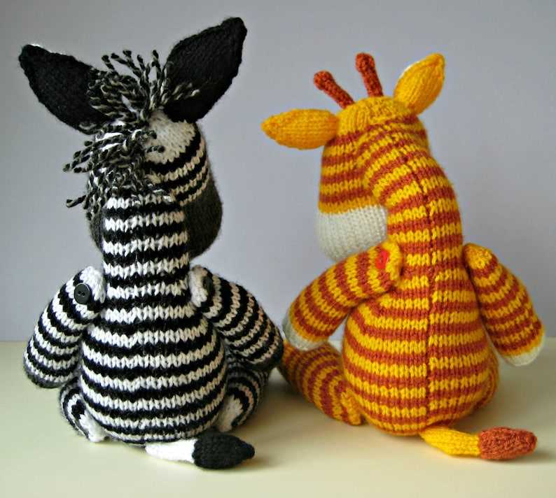 Knitted zebra toy pattern