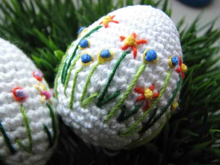 Easter egg dishcloth knitting pattern