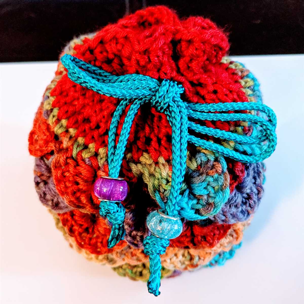 Dragon scale dice bag knitting pattern