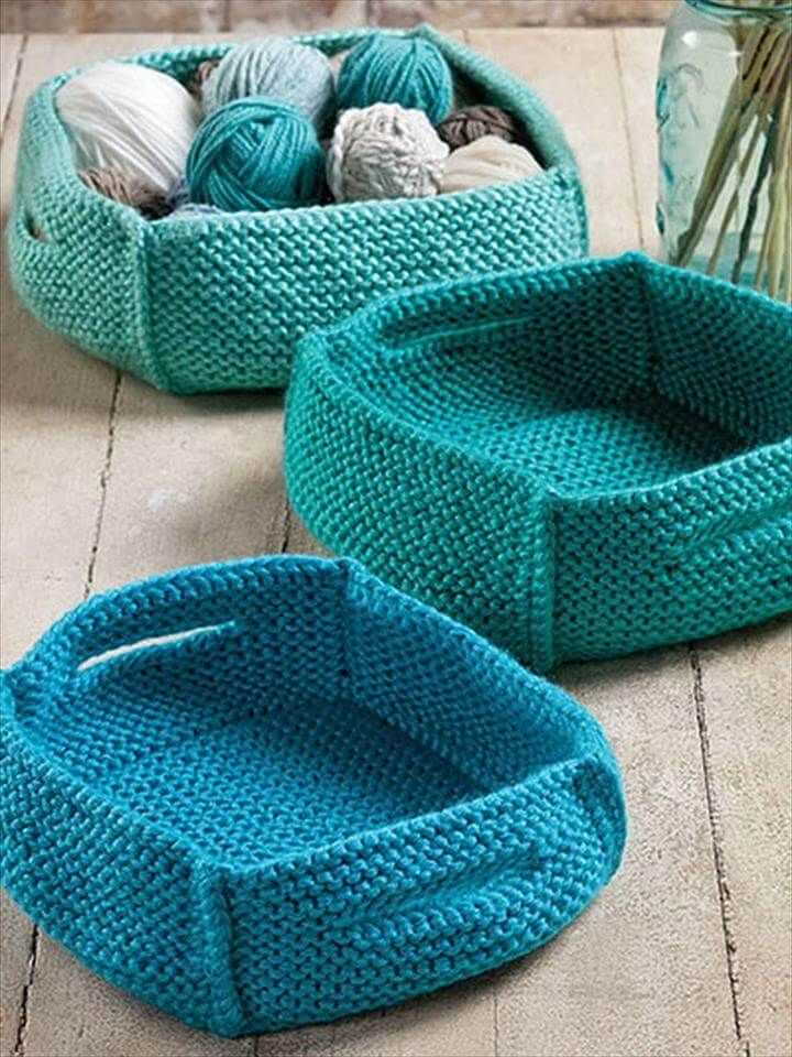 Easy knit basket pattern