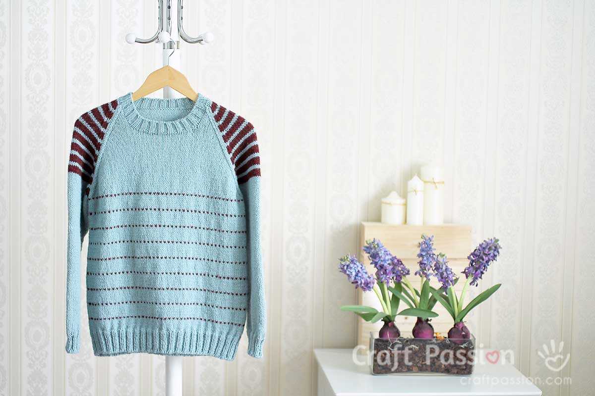 Easy knit raglan sweater pattern