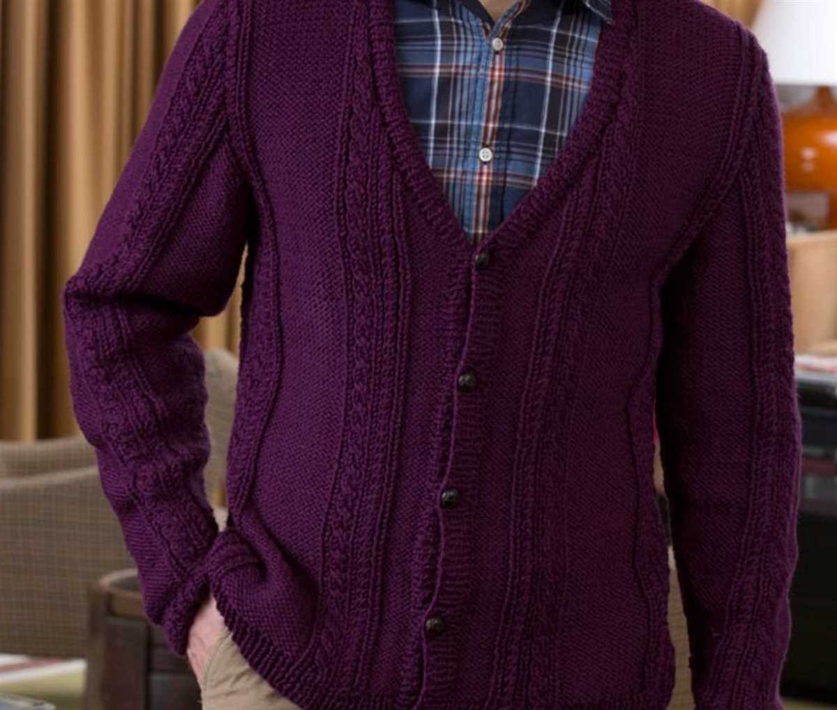 Easy men's cardigan knitting pattern free