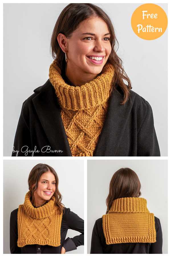 Knit turtleneck dickey pattern