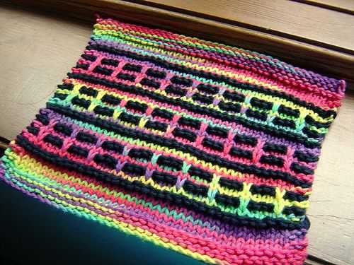 Bee stitch dishcloth knit pattern