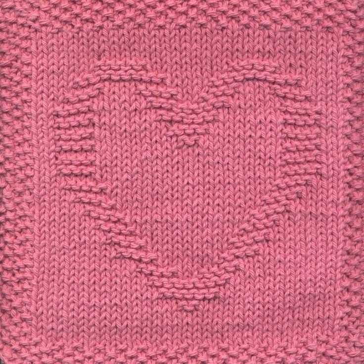 Heart knit dishcloth pattern