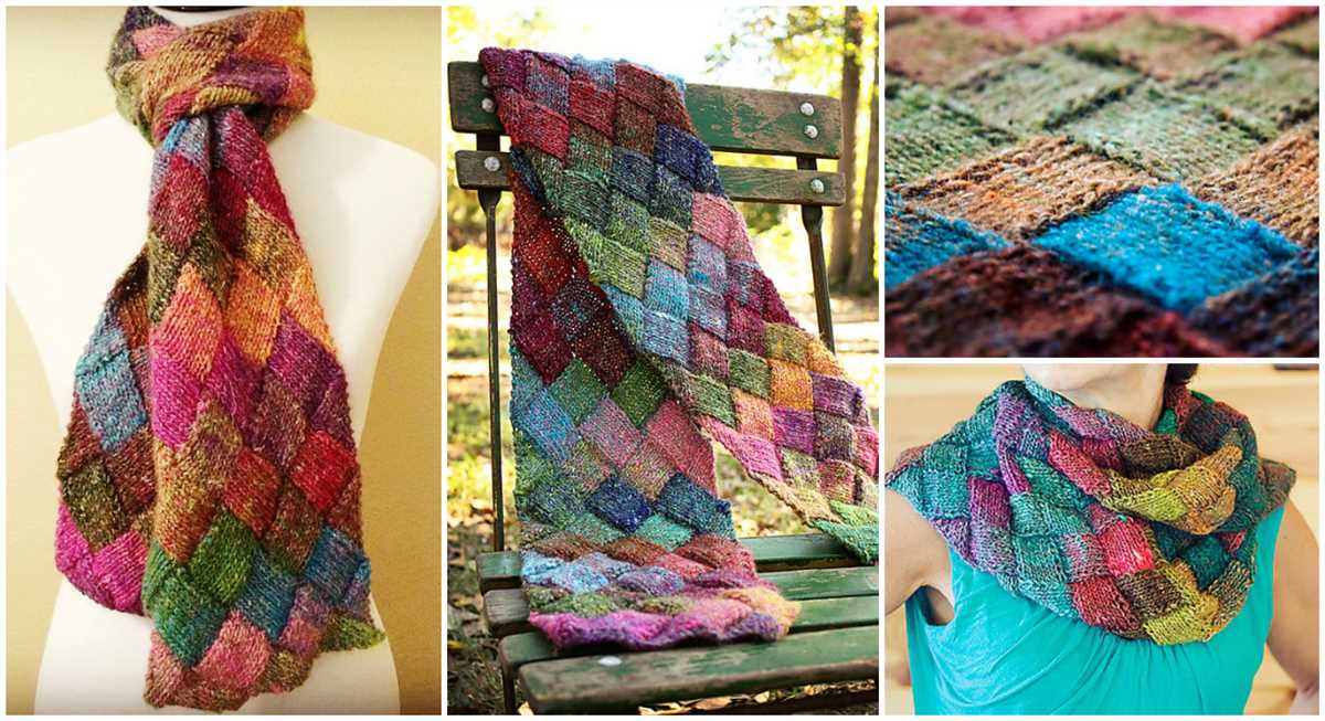 Entrelac scarf knitting pattern