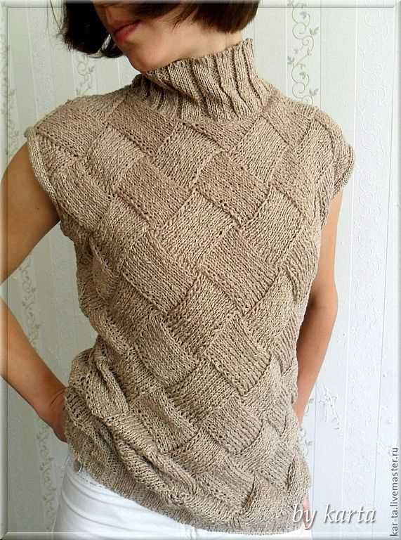 Entrelac knitting patterns sweater