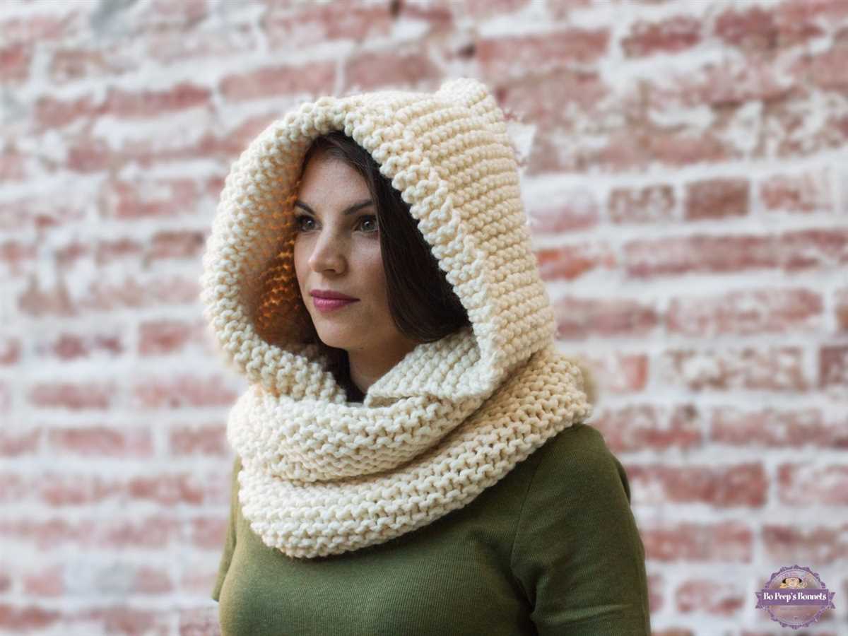 Easy hooded scarf knitting pattern