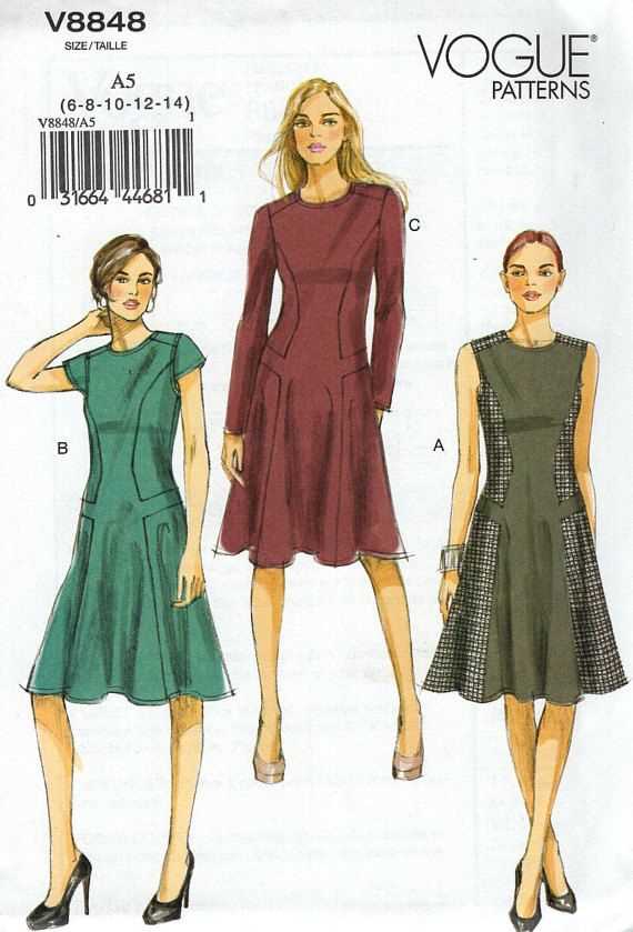 Princess seam knit dress pattern