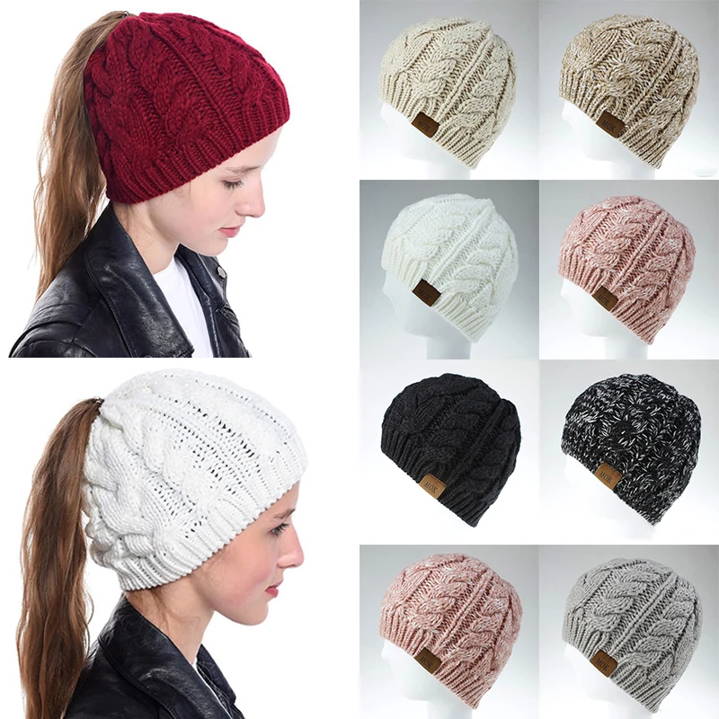 Knit ponytail beanie pattern