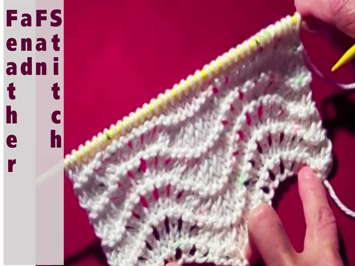 Feather and fan knitting pattern in the round
