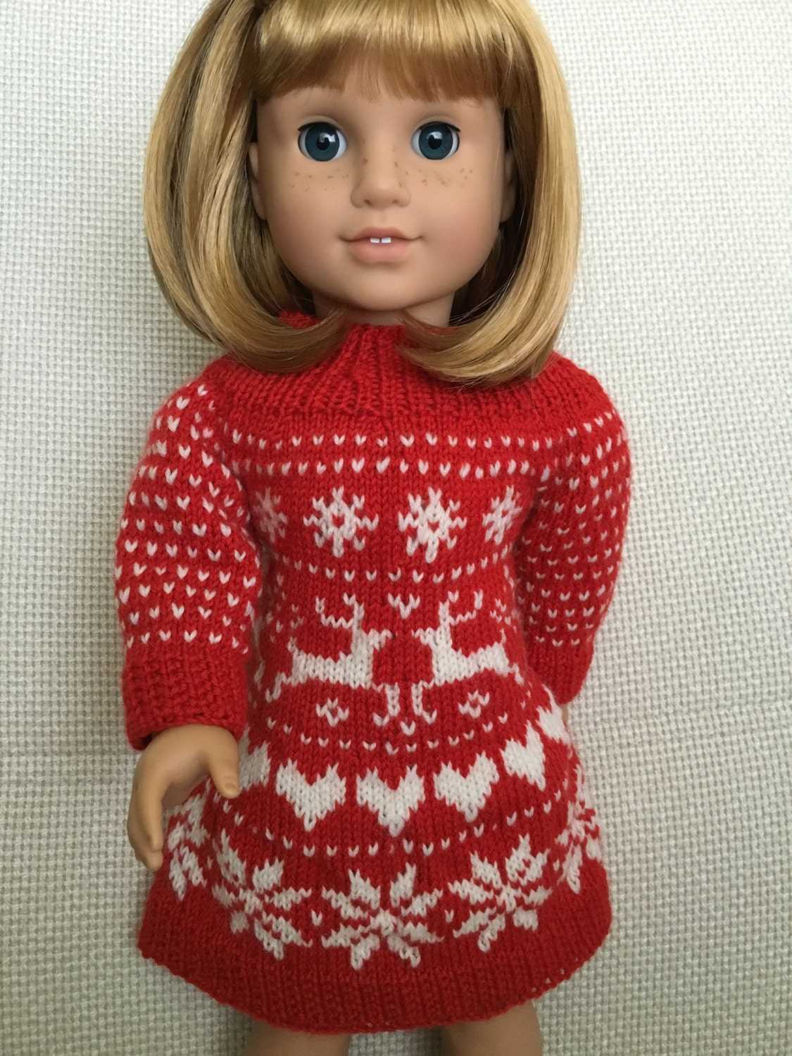Knitting pattern for doll sweater