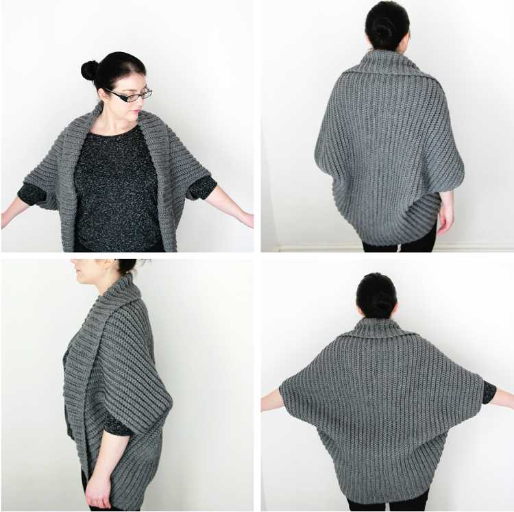 Knitted cape pattern with arm holes