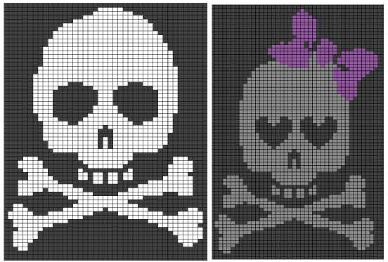 Skull knit pattern