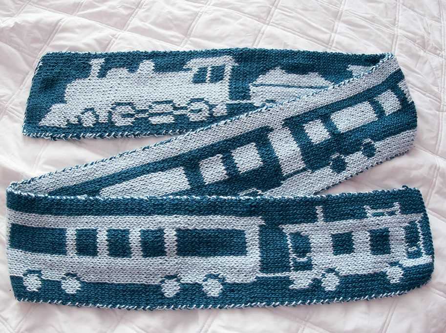 Double sided scarf knitting pattern