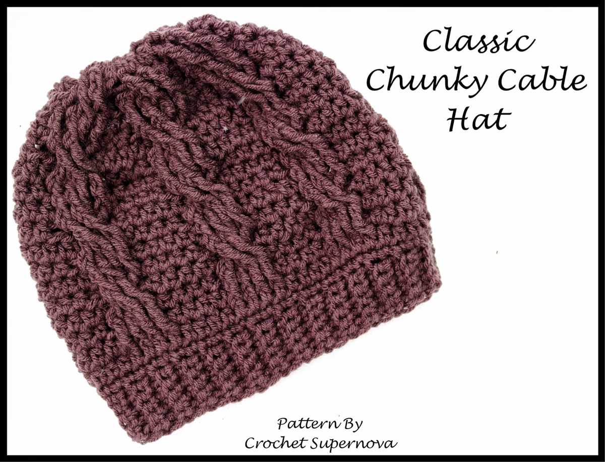 Flat knit cable hat pattern