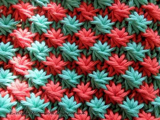 Flower stitch knitting pattern