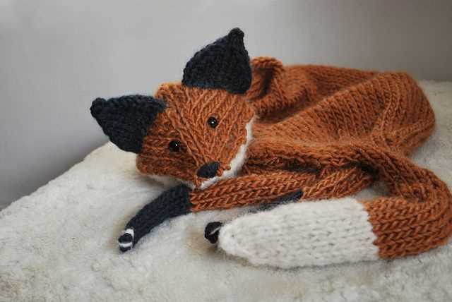 Fox scarf knitting pattern