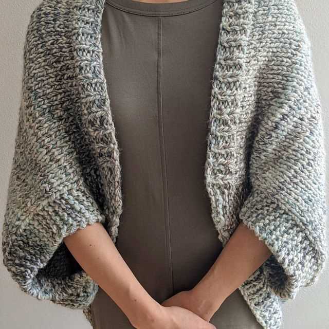 Knit cocoon shrug pattern
