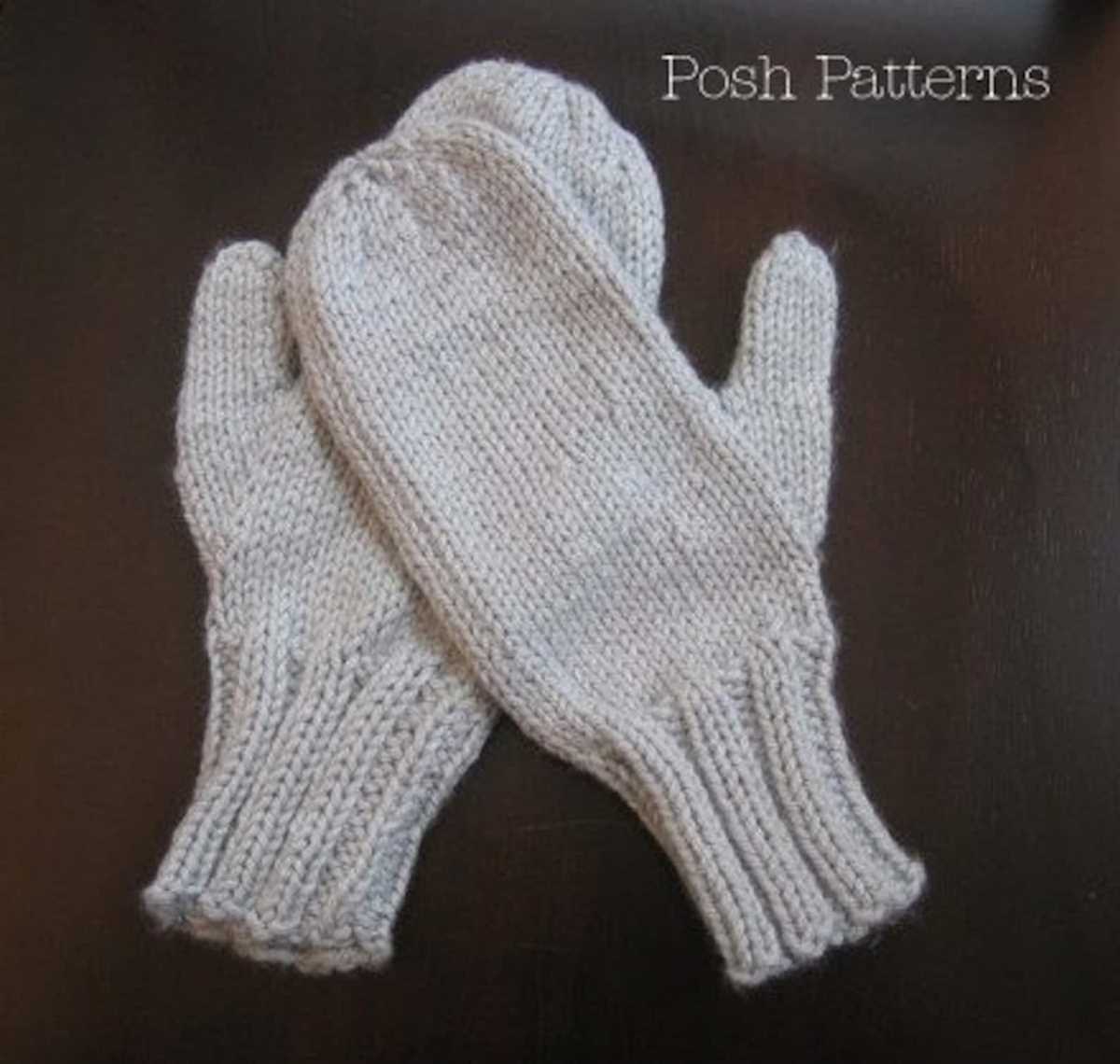 Free 2 needle mitten patterns to knit