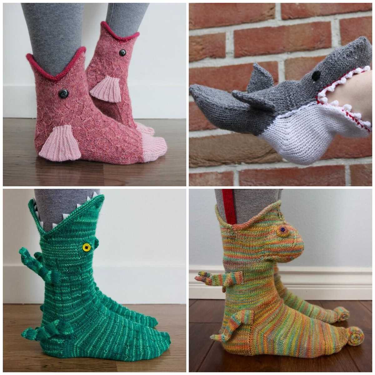 Knitted crocodile socks pattern free