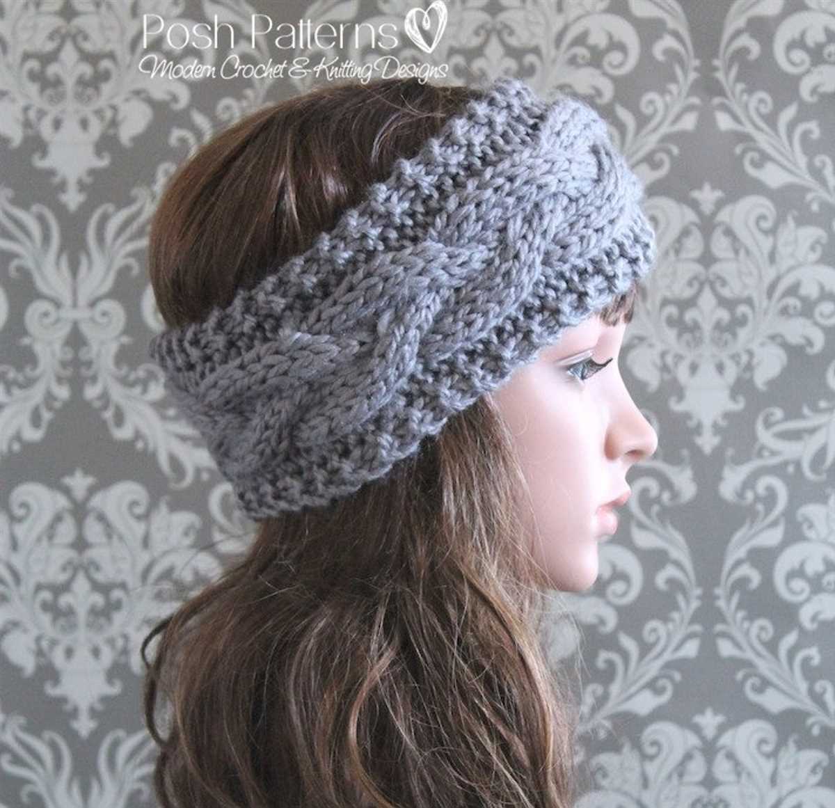 Free cable knit headband pattern