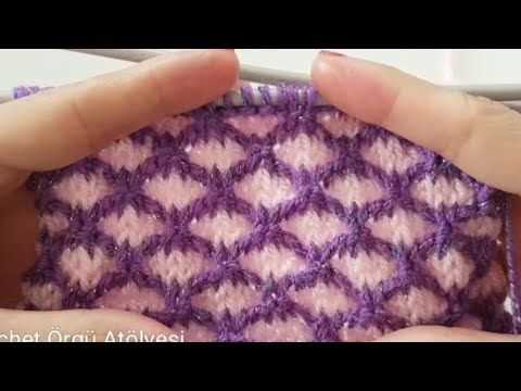 Two color honeycomb knitting pattern