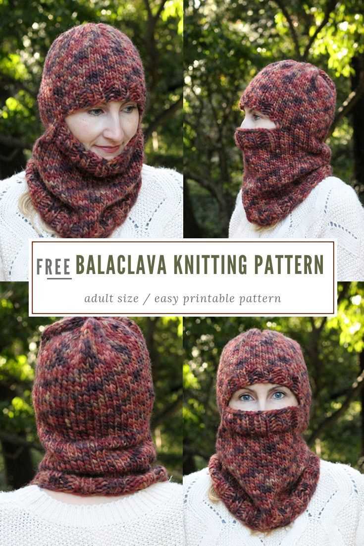 Free easy knitting pattern for a balaclava