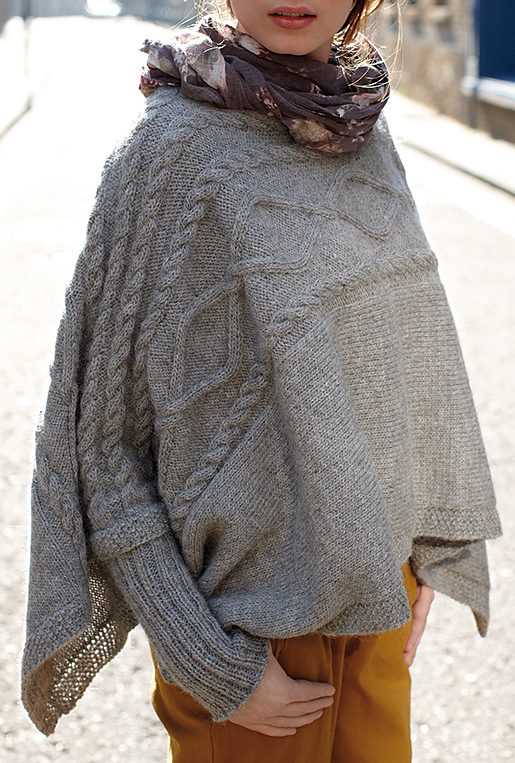Poncho with sleeves knitting pattern free