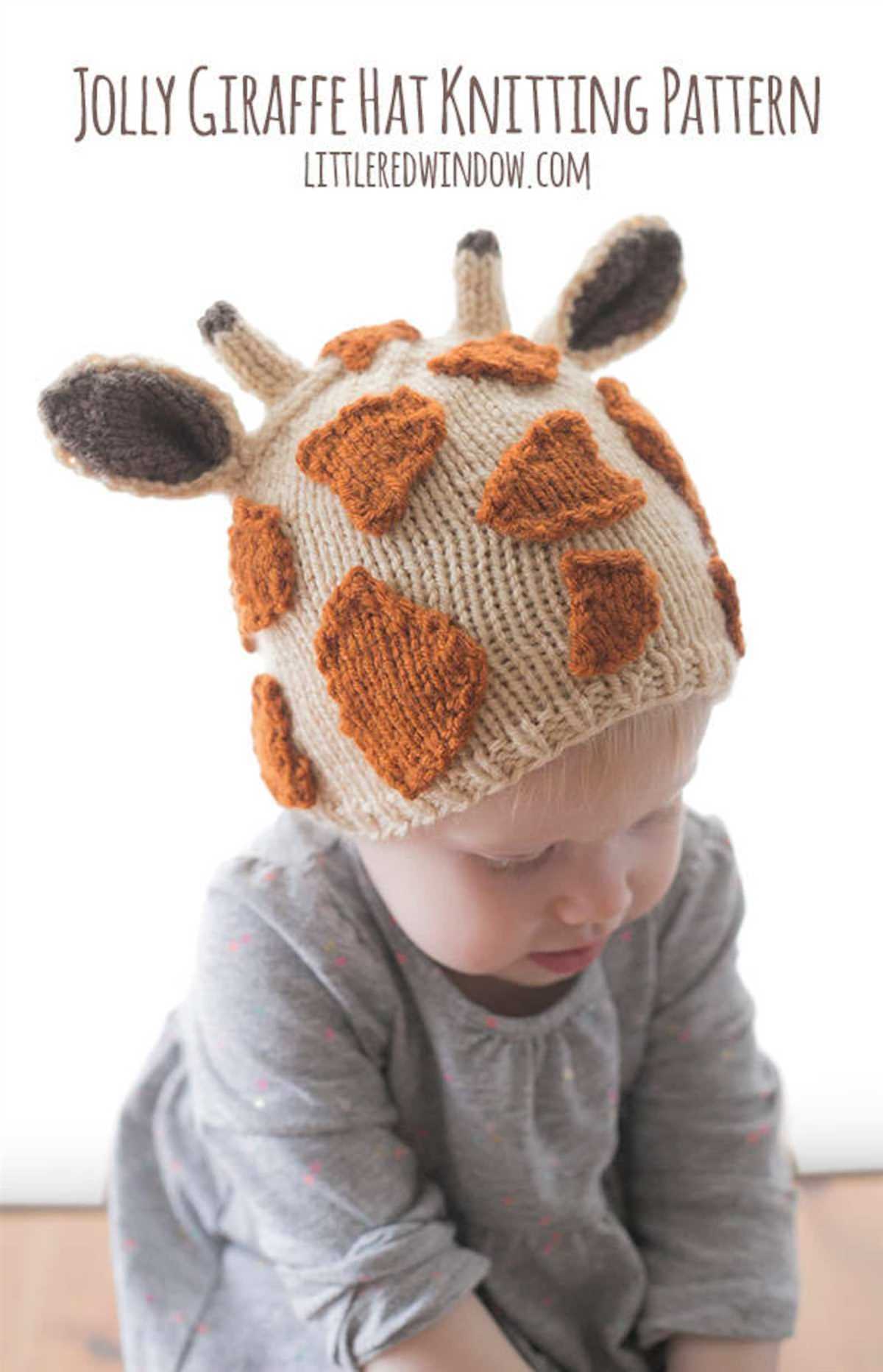 Free knit giraffe hat pattern