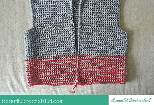 Free knitting pattern for long sleeveless vest