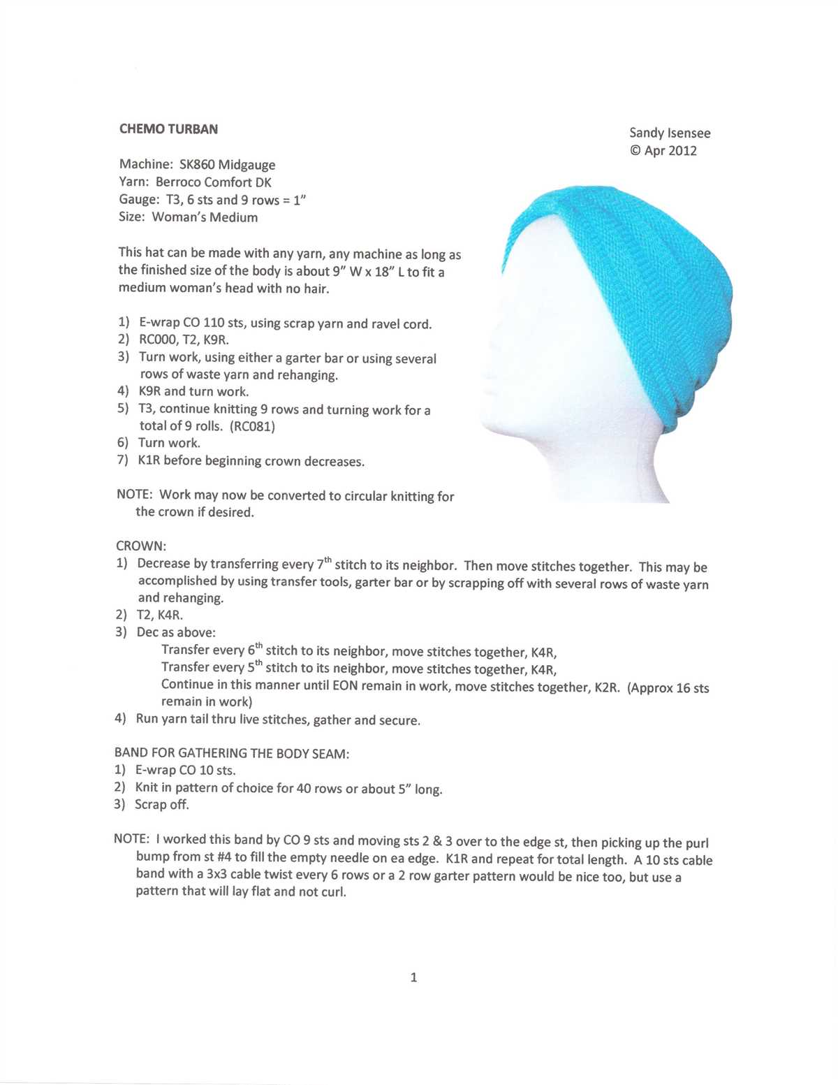 Free knitting patterns for hats for cancer patients
