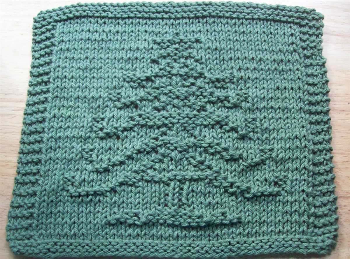 Christmas tree knitted dishcloth patterns