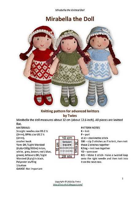 Dolls knitting patterns for free
