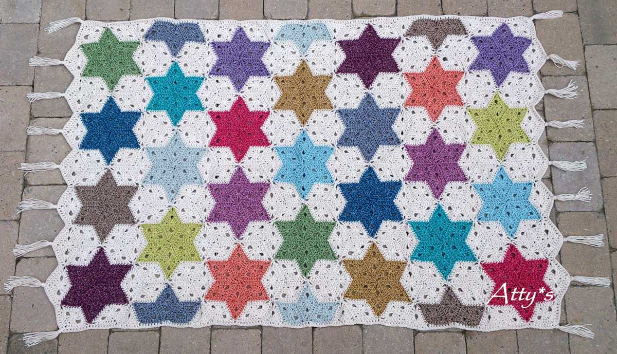 Knitted star blanket pattern