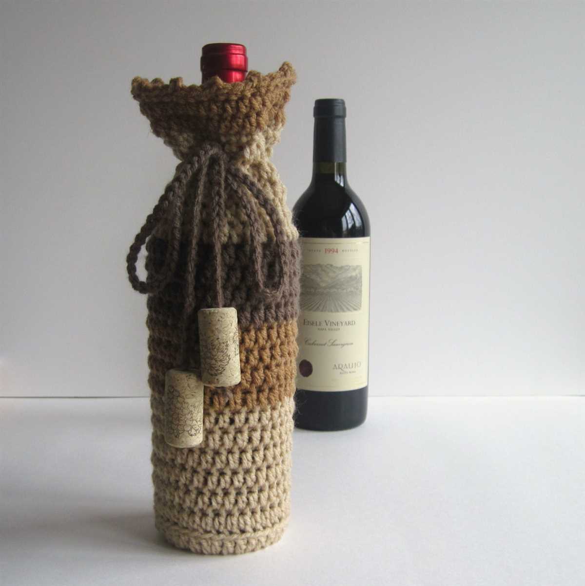 Knitted wine bottle bag pattern