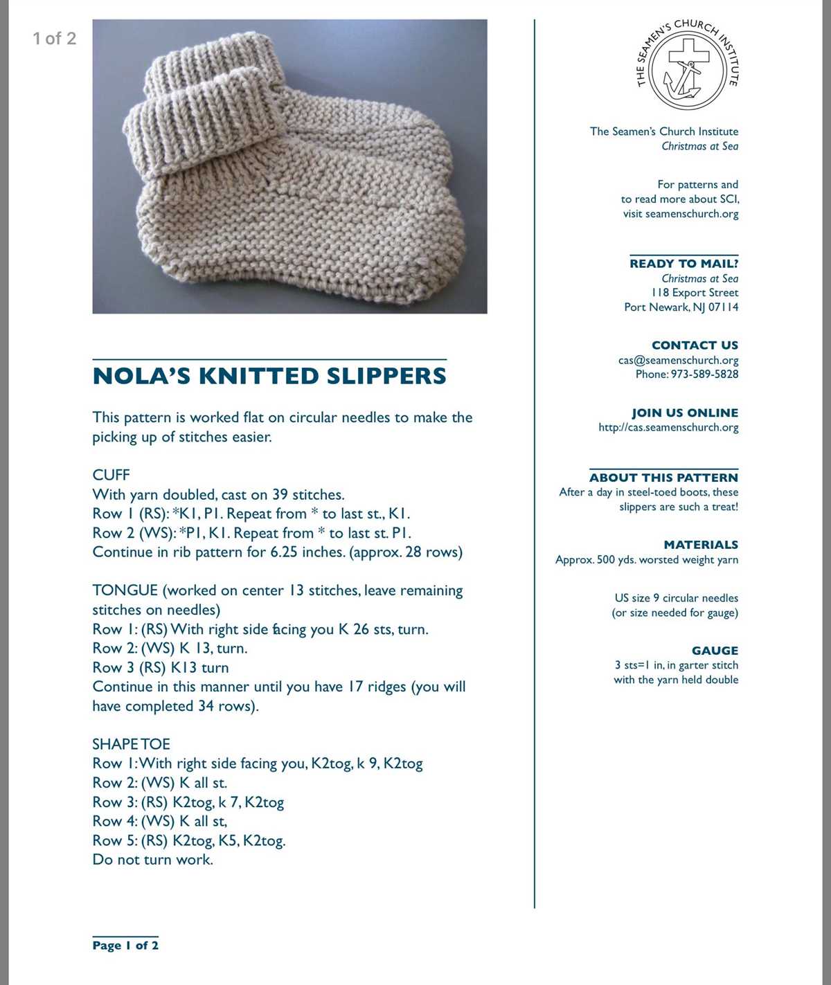 Knitted slipper patterns free