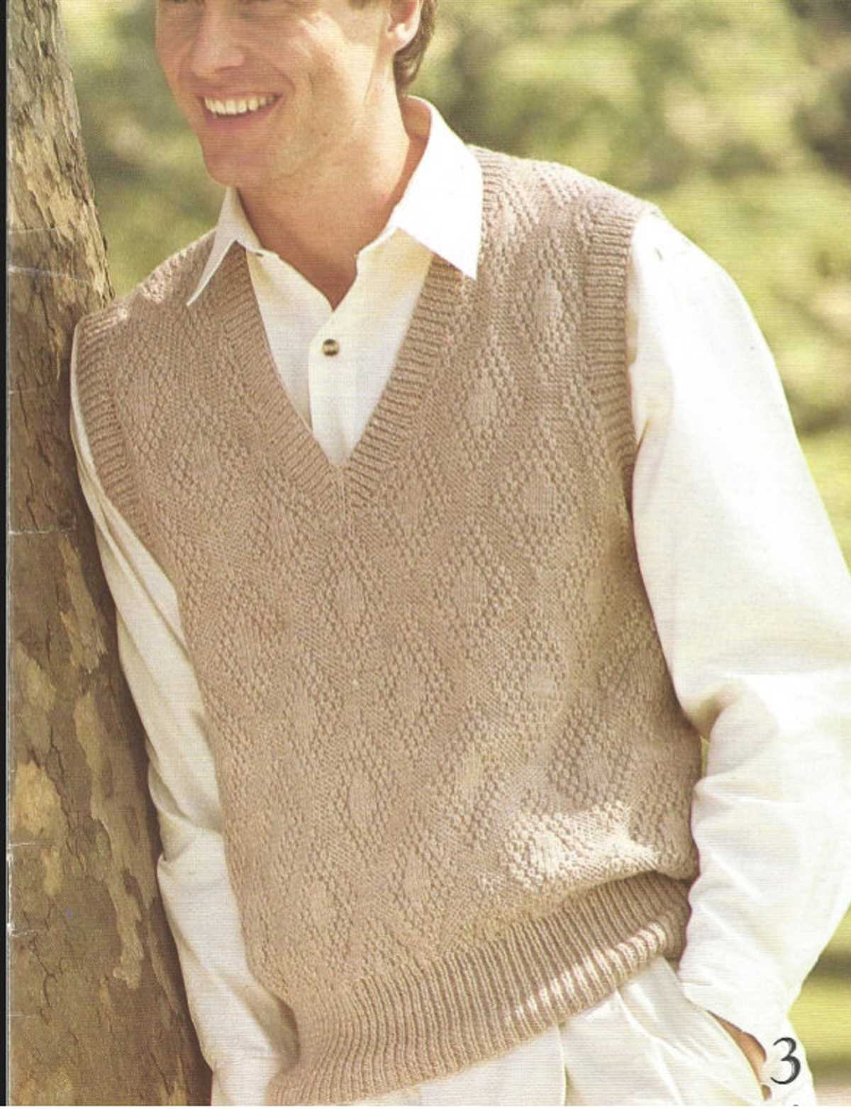 Men's v neck vest knitting pattern