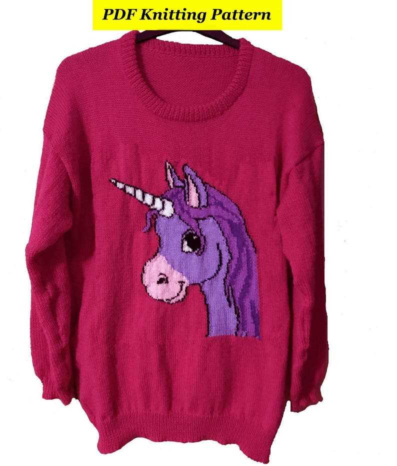 Free unicorn jumper knitting pattern