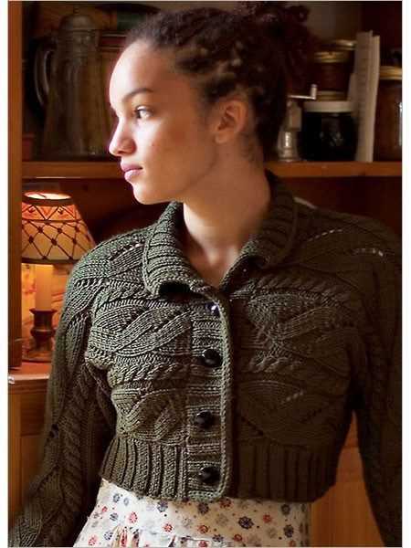 Cropped knit cardigan pattern
