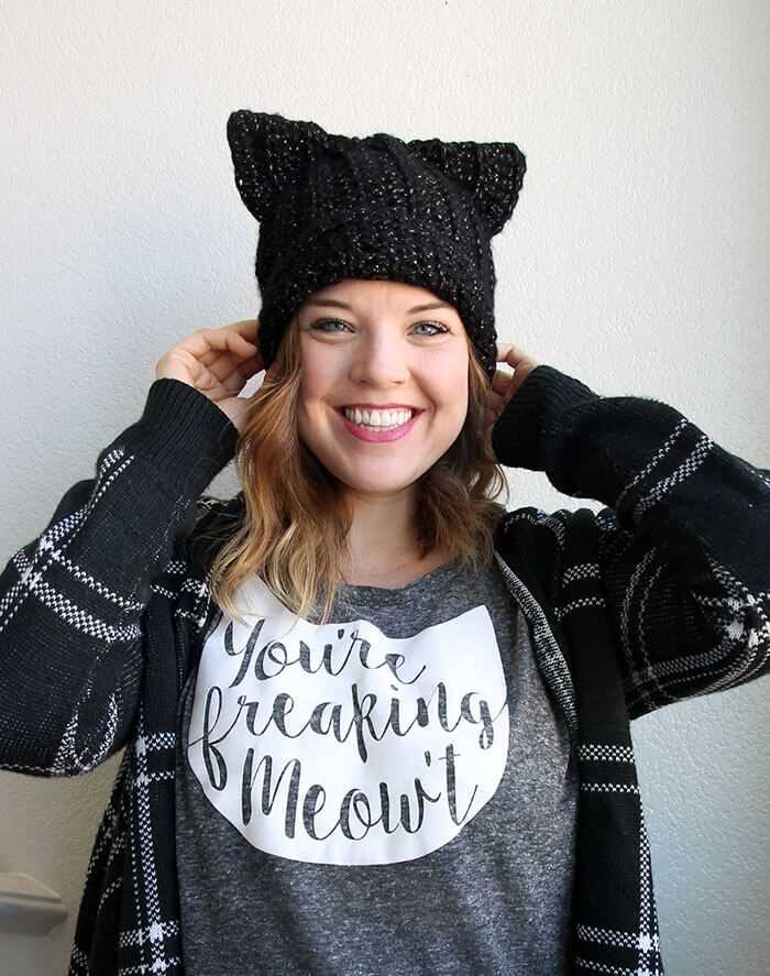 Cat beanie knitting pattern free
