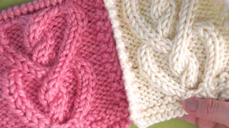 Heart cable knit scarf pattern