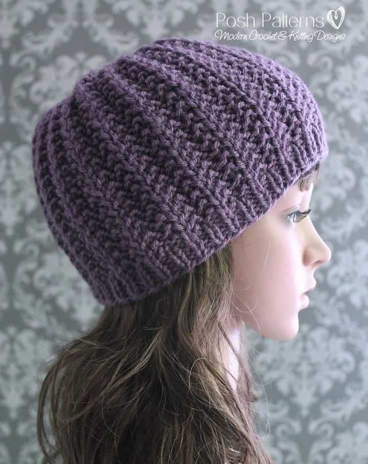 Ribbed knit beanie pattern free
