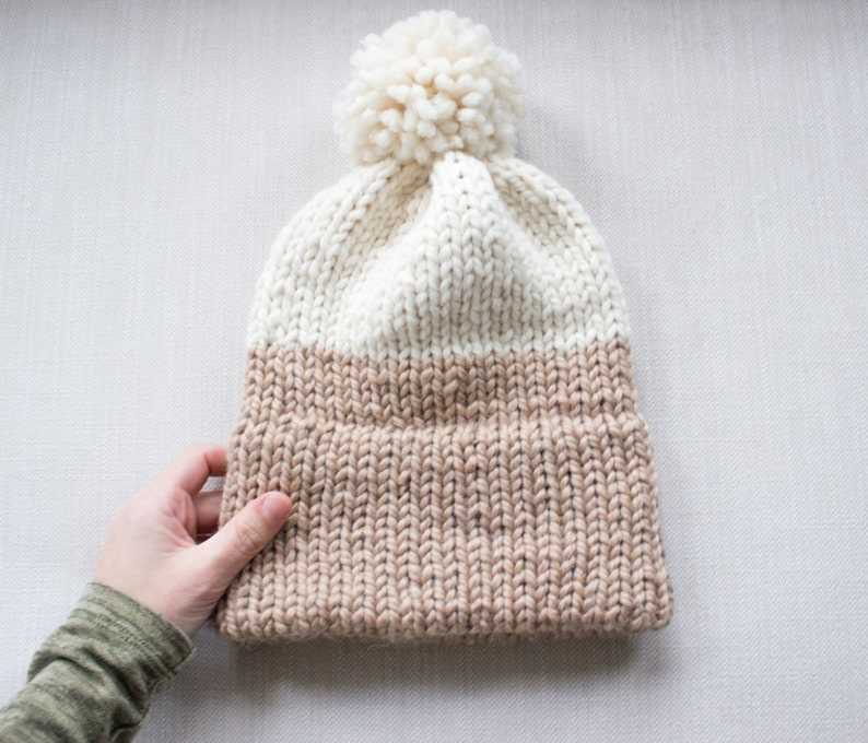 Double brim beanie knitting pattern