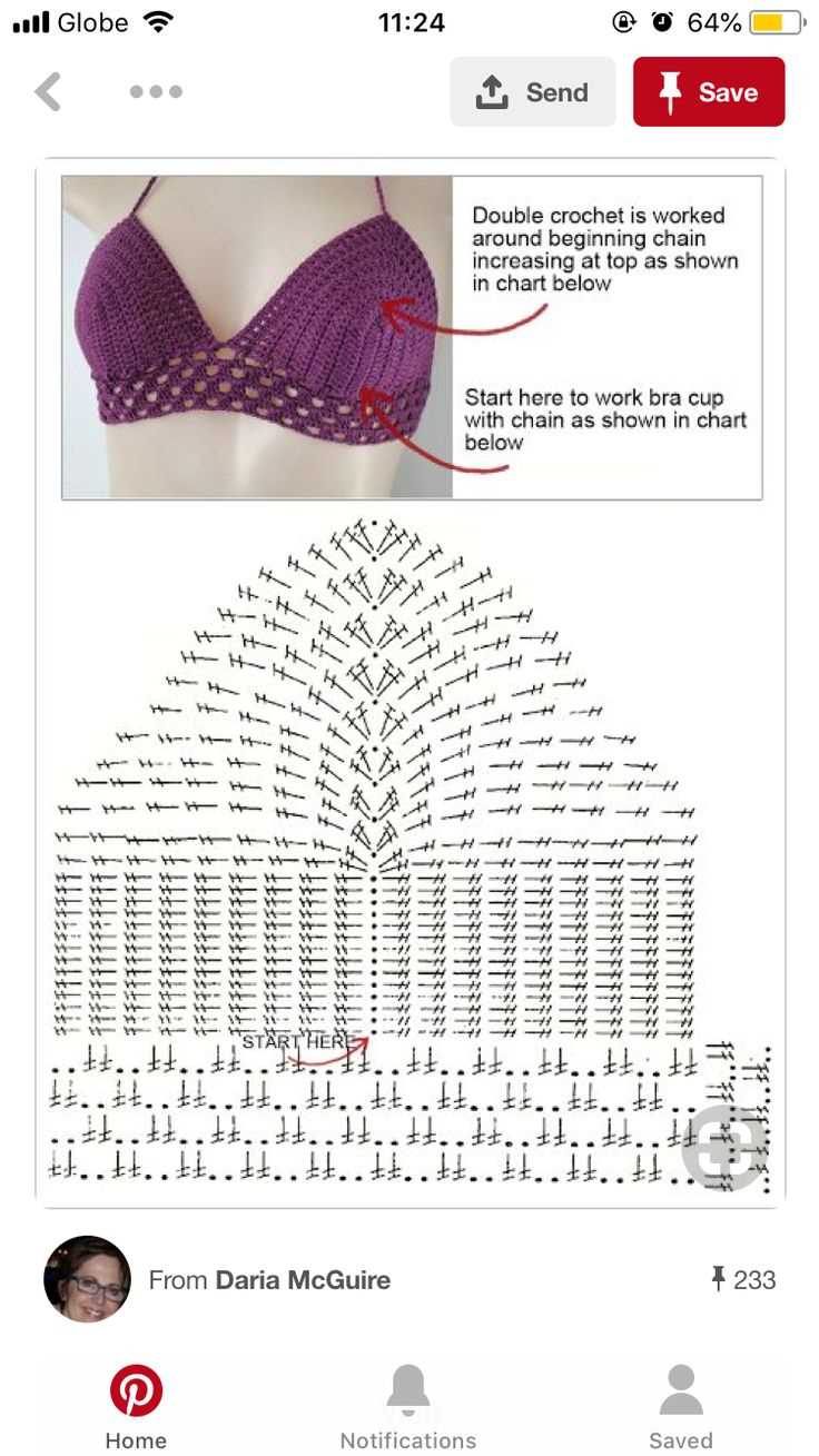 Bra top knitting pattern