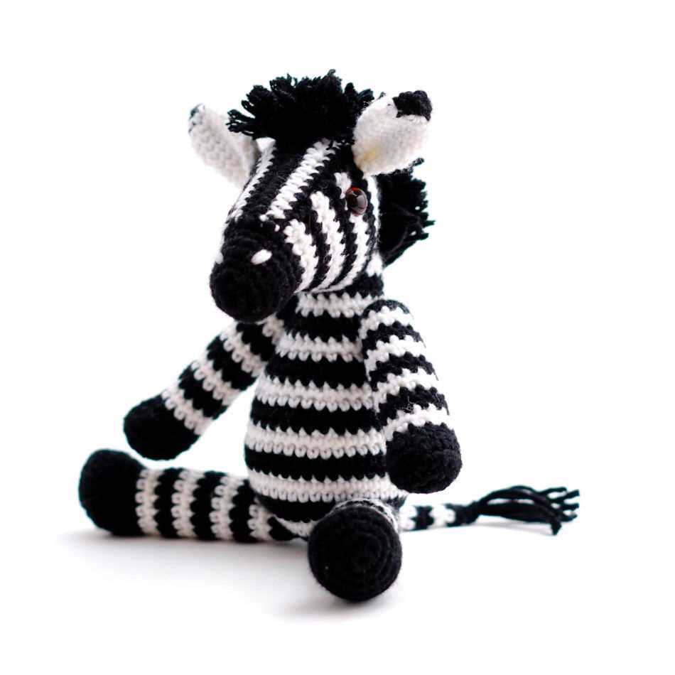 Knitted zebra toy pattern