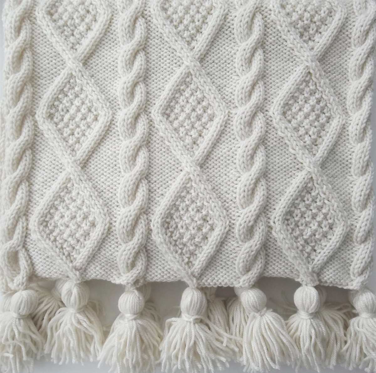 Cable knit throw pattern