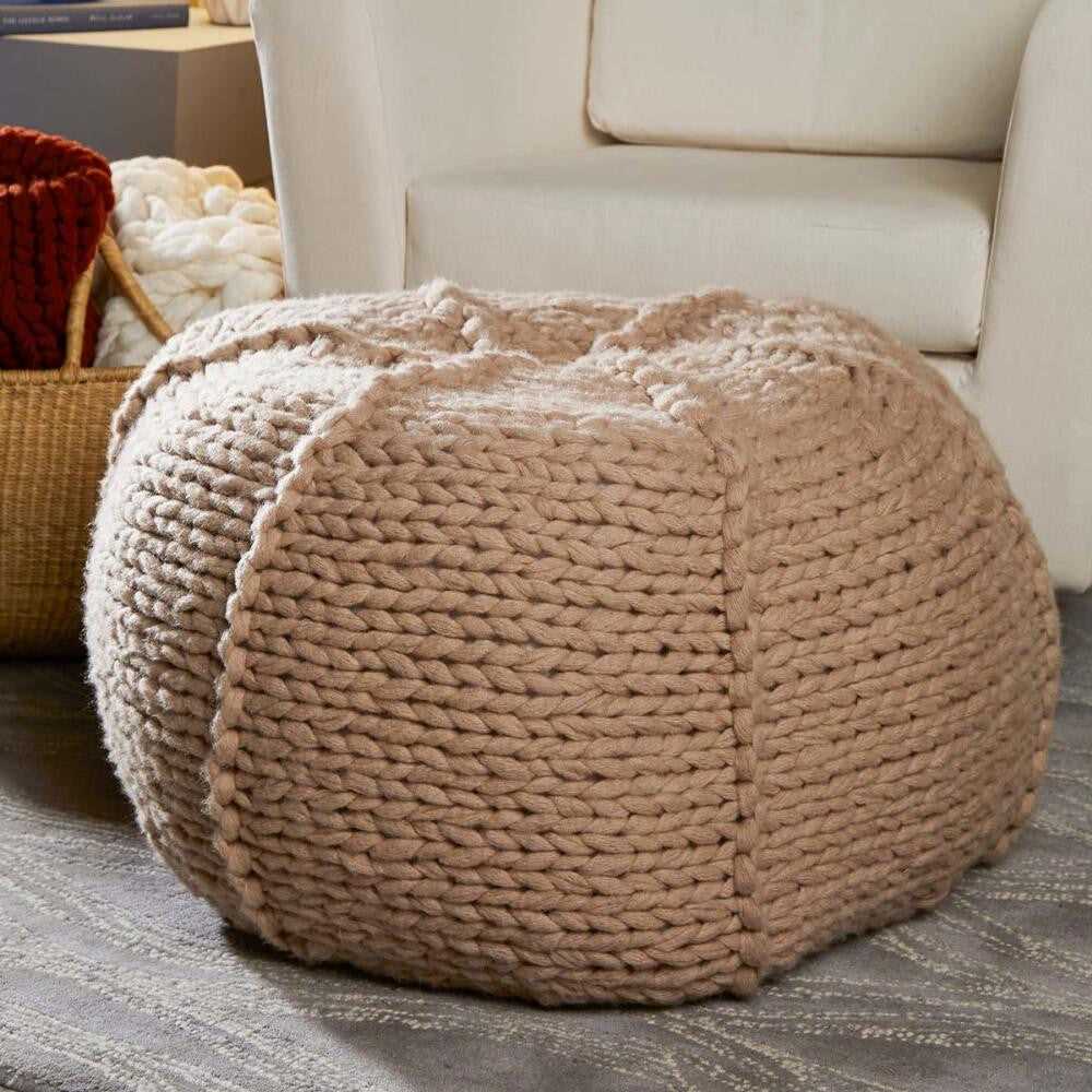 Free chunky knit pouf pattern